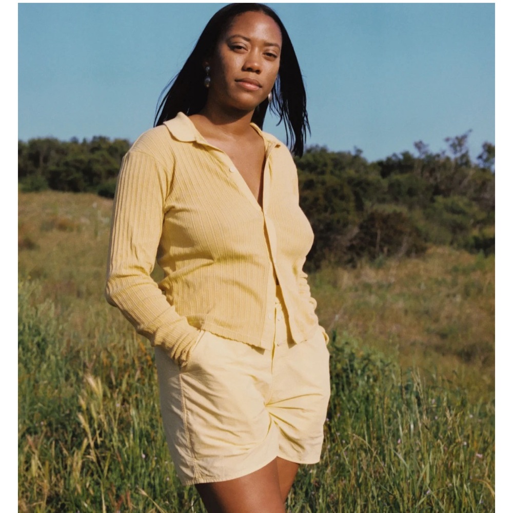 Rudy Jude Pointelle Cardigan Canary
